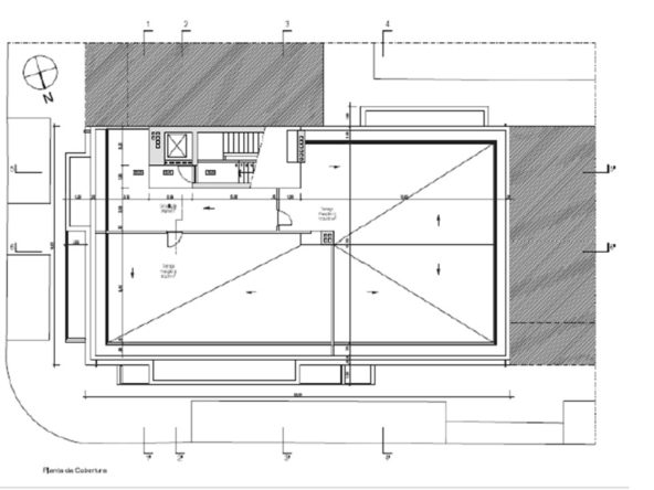 Planta da cobertura - Fracção G e H